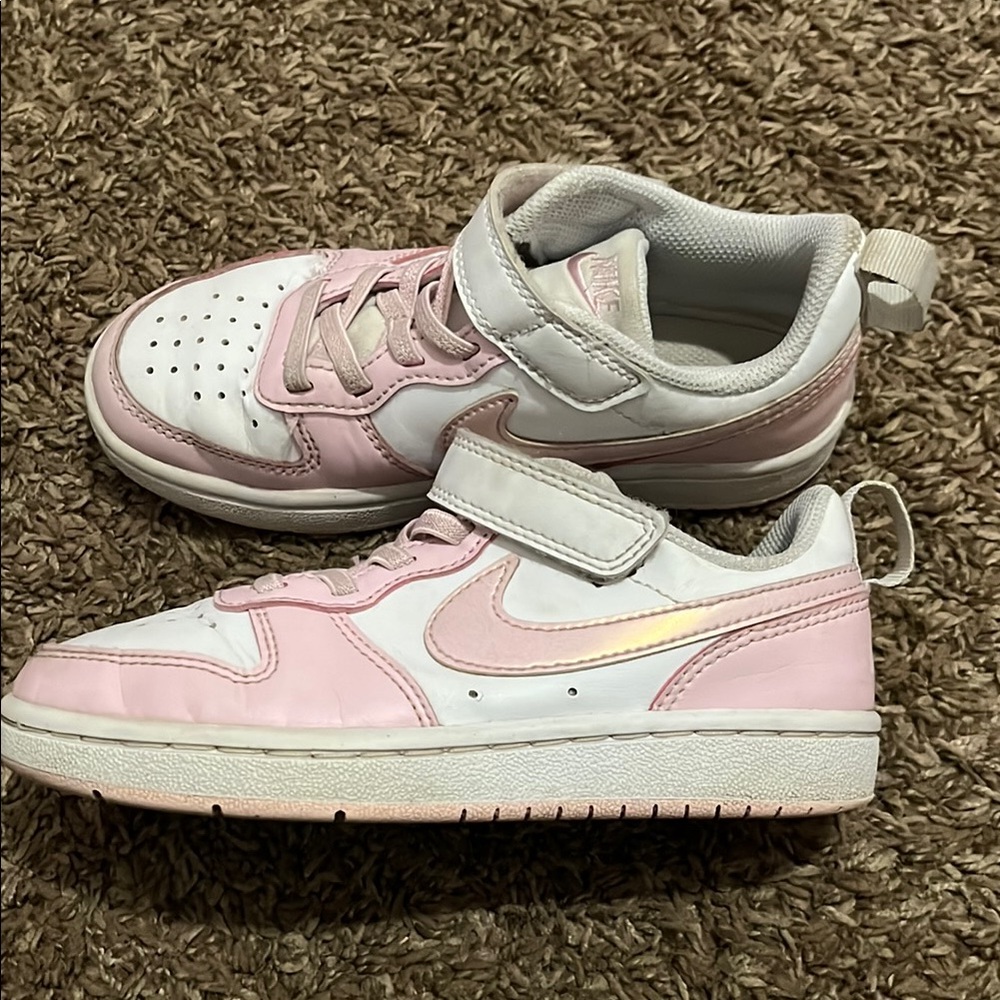 Nike Kids Pink and White Sneakers
